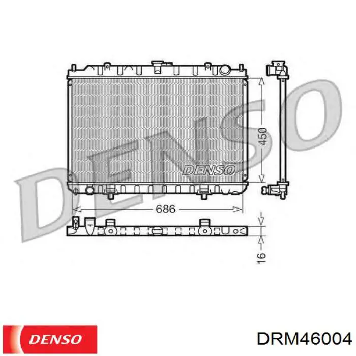 Радиатор охлаждения двигателя Denso DRM46004 цена, от 115.60 USD