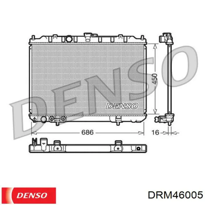 Radiador refrigeración del motor DRM46005 Denso