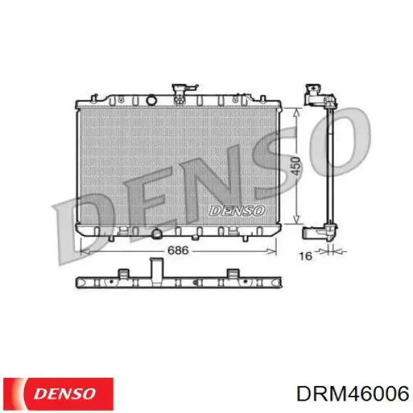 Радиатор охлаждения двигателя Denso DRM46006 цена, от 133.05 USD