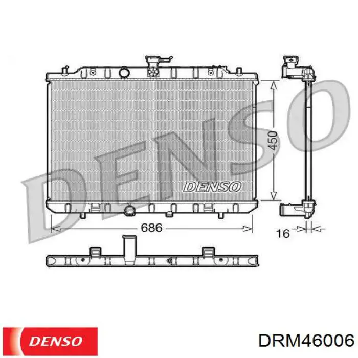 Радиатор охлаждения двигателя Denso DRM46006