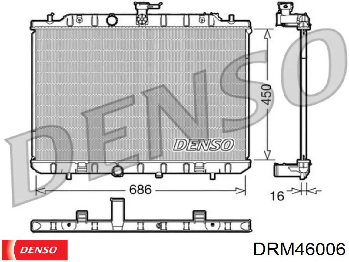 Radiador refrigeración del motor DRM46006 Denso
