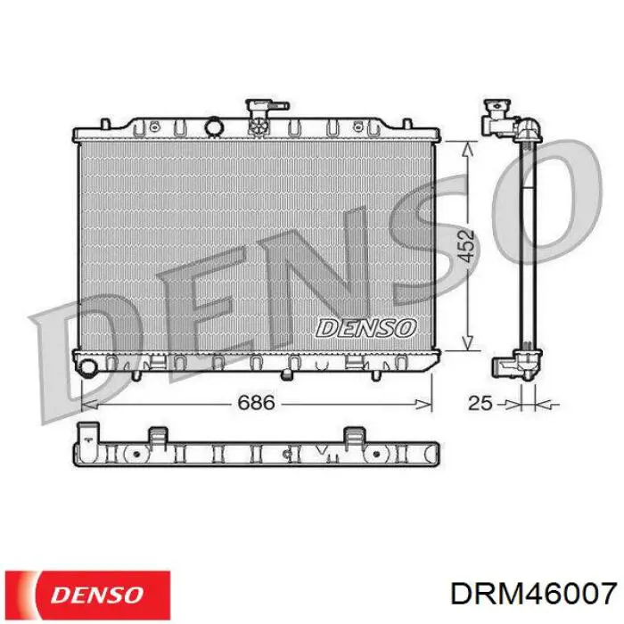 Радиатор охлаждения двигателя Denso DRM46007