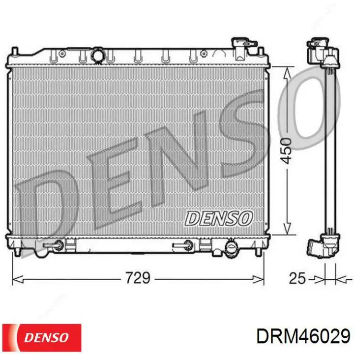 Radiador refrigeración del motor DRM46029 Denso