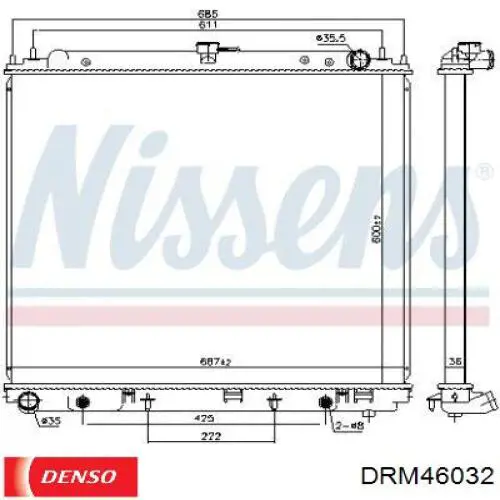 Купить DRM46032 Denso Радиатор водяной