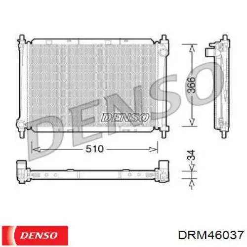 Радиатор охлаждения двигателя DENSO DRM46037