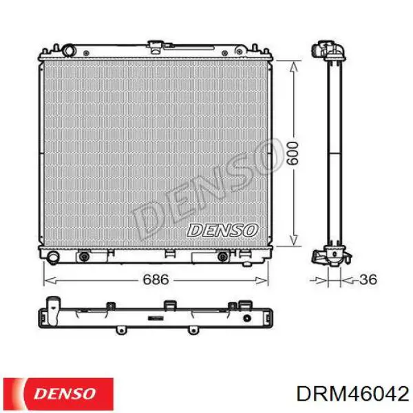 Radiador refrigeración del motor DRM46042 Denso