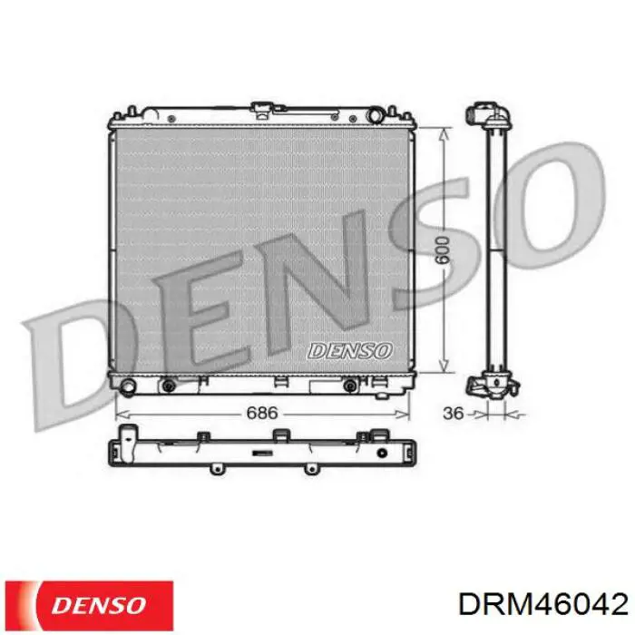 Радиатор охлаждения двигателя Denso DRM46042 цена, от 177.33 USD