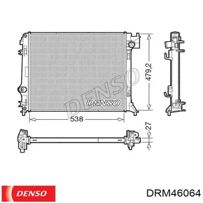 DRM46064 Denso radiador de esfriamento de motor