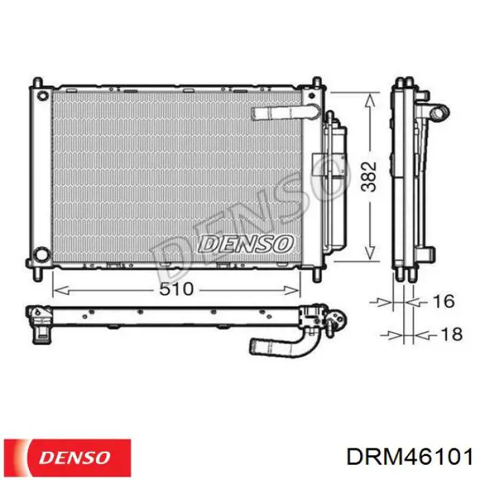 Радиатор охлаждения двигателя DENSO DRM46101