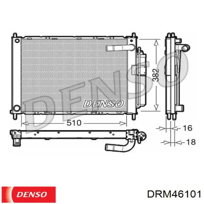 Radiador refrigeración del motor DRM46101 Denso