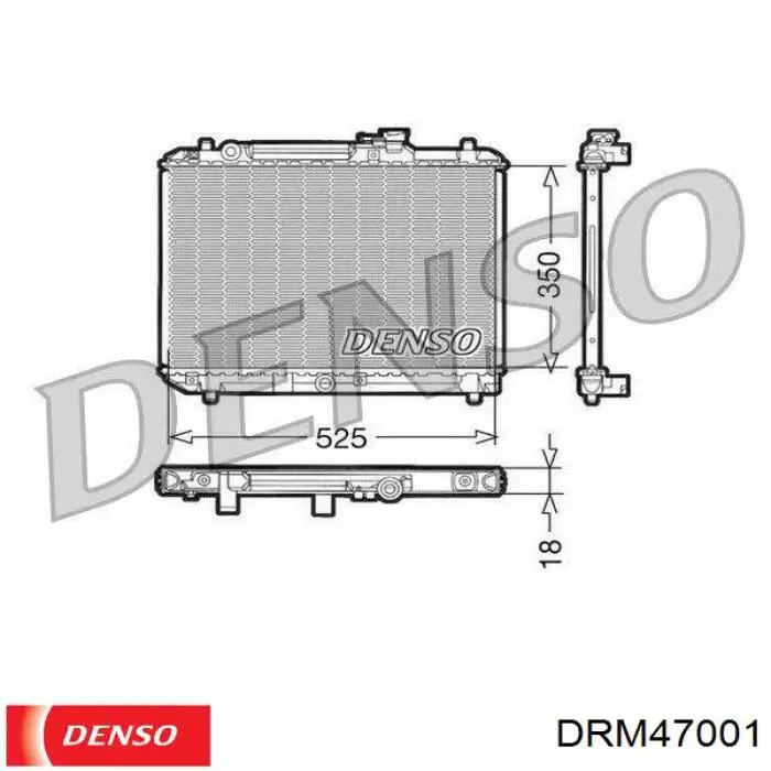 Radiador refrigeración del motor DRM47001 Denso
