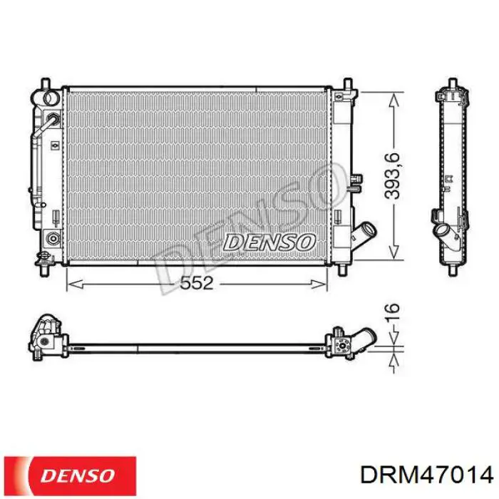 Купить DRM47014 Denso Радиатор водяной