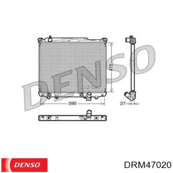 Купить DRM47020 Denso Радиатор водяной