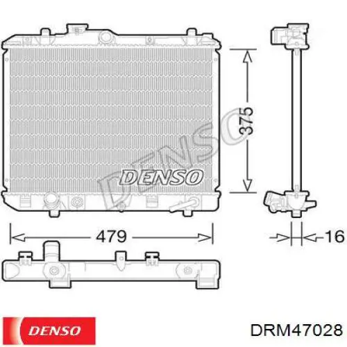 Radiador refrigeración del motor DRM47028 Denso