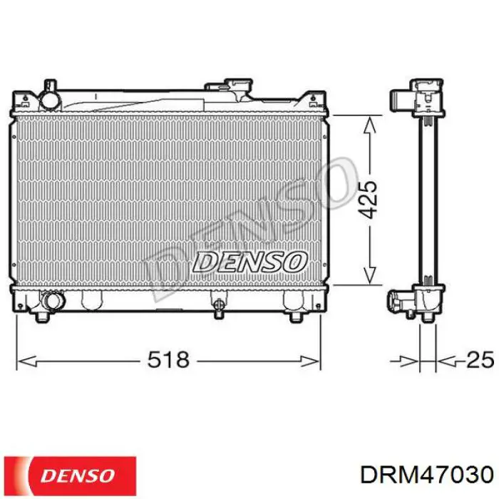 Radiador refrigeración del motor DRM47030 Denso