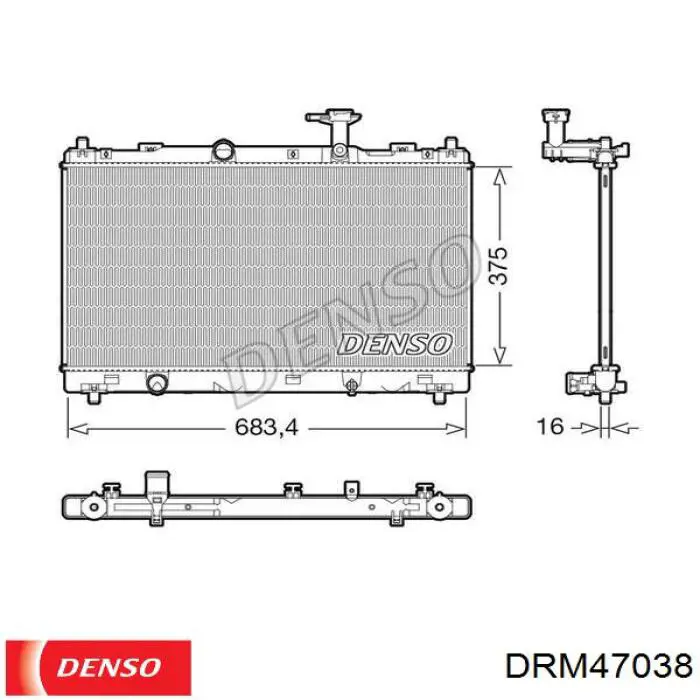 DRM47038 Denso радиатор