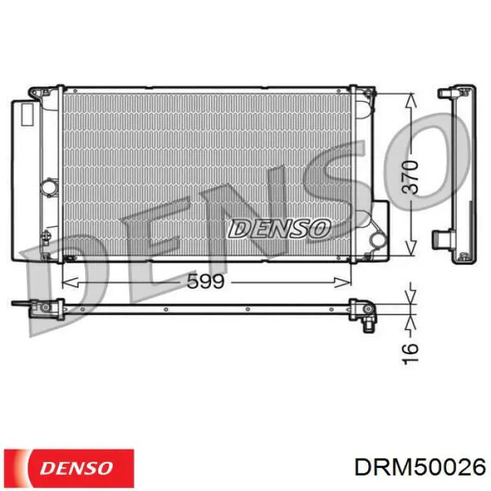 Radiador refrigeración del motor DRM50026 Denso