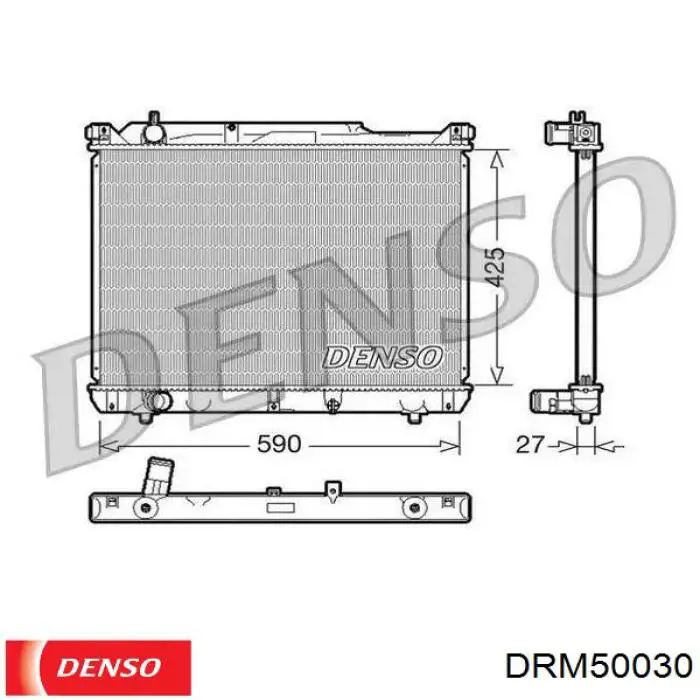 Radiador refrigeración del motor DRM50030 Denso