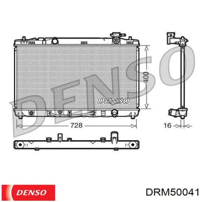 Radiador refrigeración del motor DRM50041 Denso