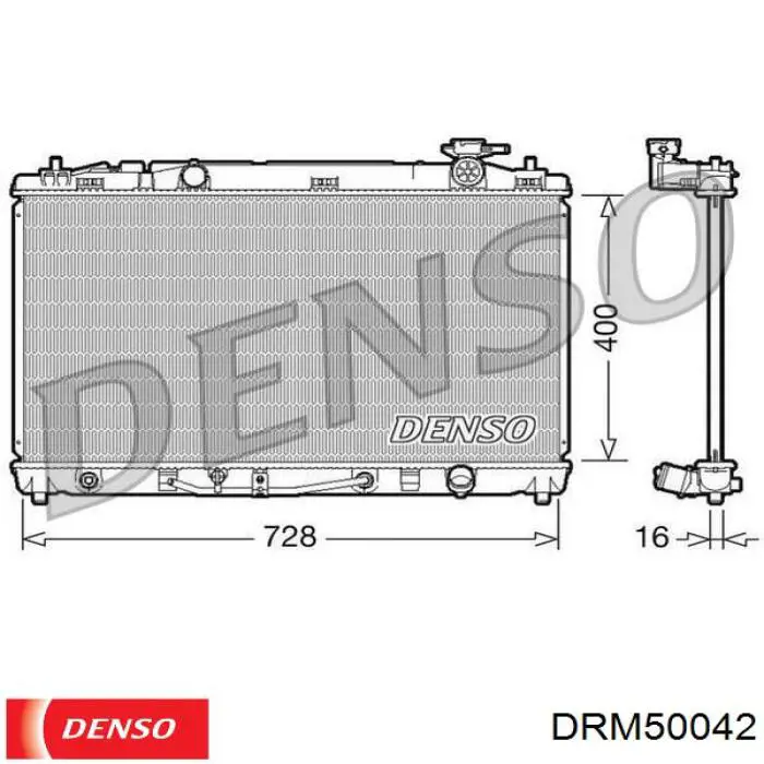 Радиатор охлаждения двигателя Denso DRM50042