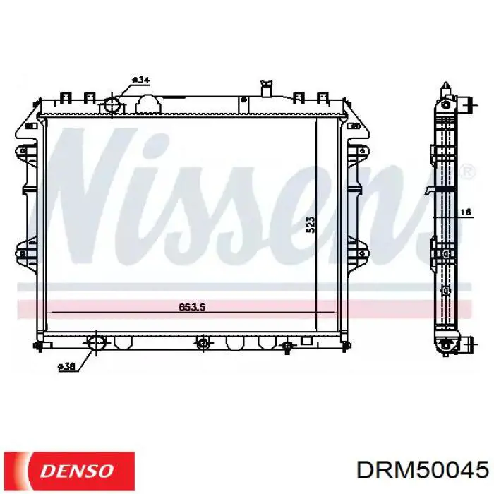 Купить DRM50045 Denso Радиатор водяной