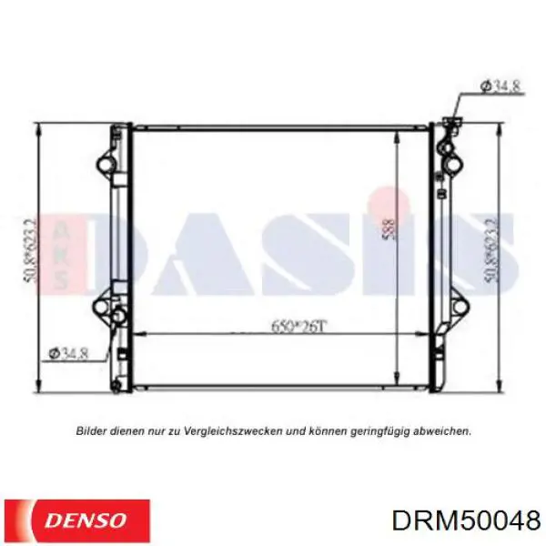 Radiador refrigeración del motor DRM50048 Denso