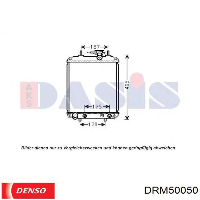 Radiador refrigeración del motor DRM50050 Denso