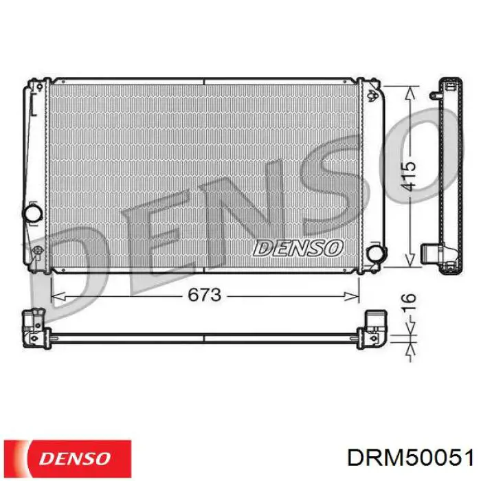 Радиатор охлаждения двигателя Denso DRM50051