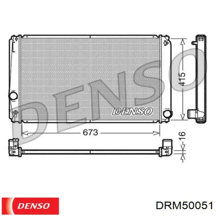 Radiador refrigeración del motor DRM50051 Denso