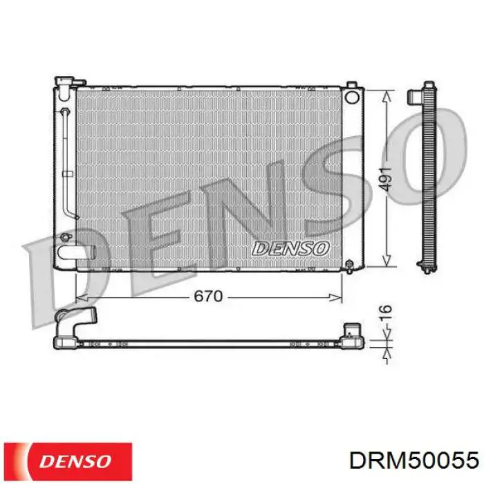 Радиатор охлаждения двигателя Denso DRM50055