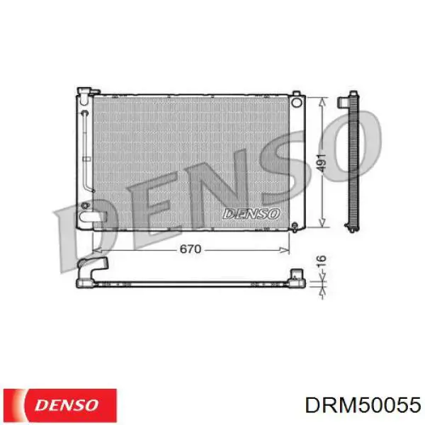 Купить DRM50055 Denso Радиатор водяной