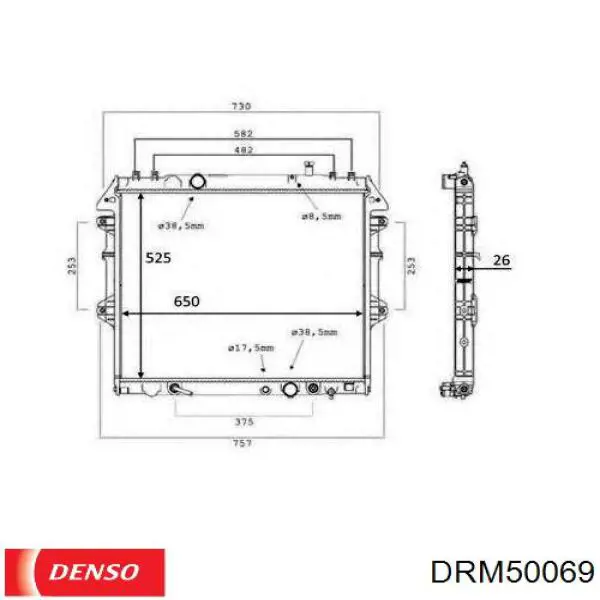 Радиатор охлаждения Denso DRM50069