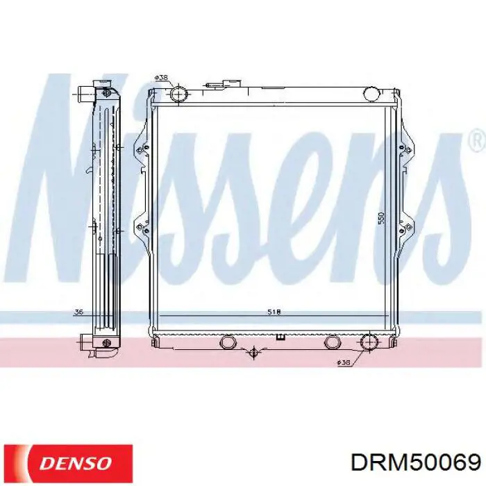 Купить DRM50069 Denso Радиатор водяной