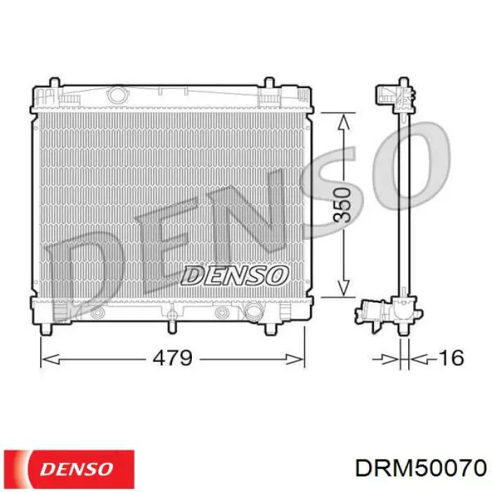 Radiador refrigeración del motor DRM50070 Denso