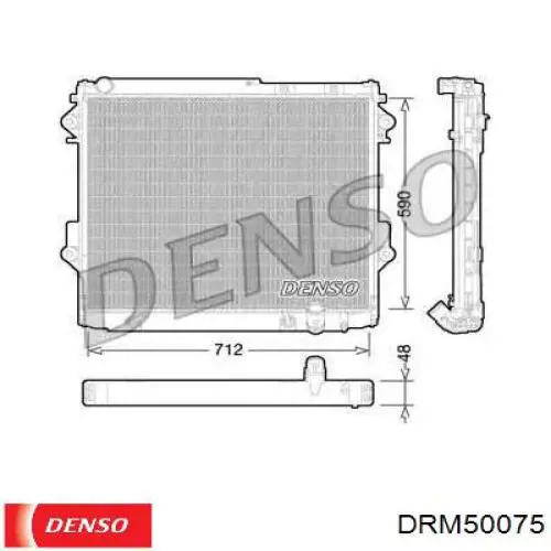 Radiador refrigeración del motor DRM50075 Denso