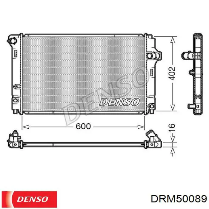 Radiador refrigeración del motor DRM50089 Denso