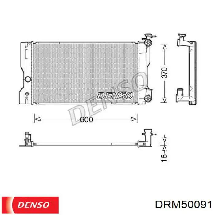 DRM50091 Denso radiador de esfriamento de motor