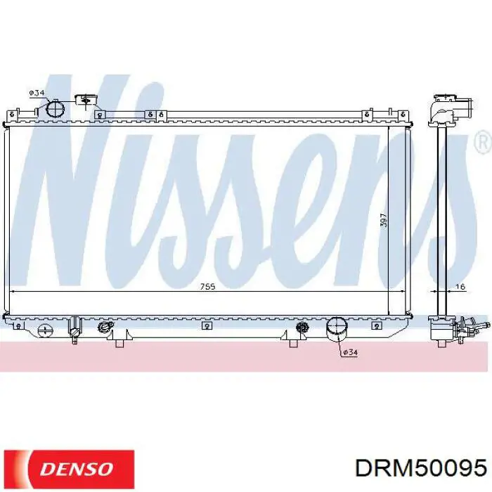 Радиатор DRM50095 Denso