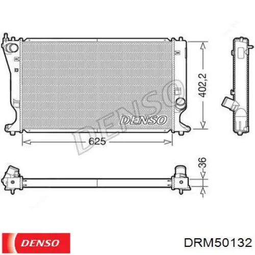 Купить DRM50132 Denso Радиатор водяной