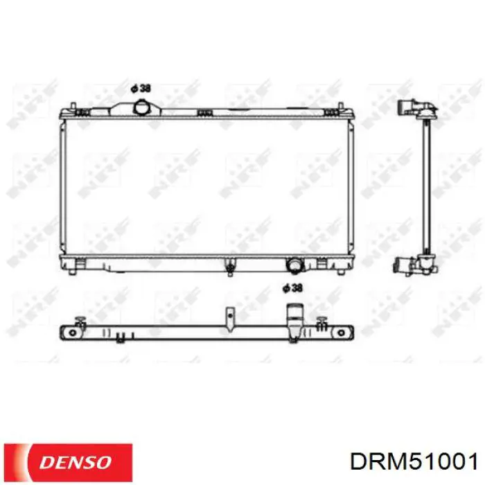 Radiador refrigeración del motor DRM51001 Denso