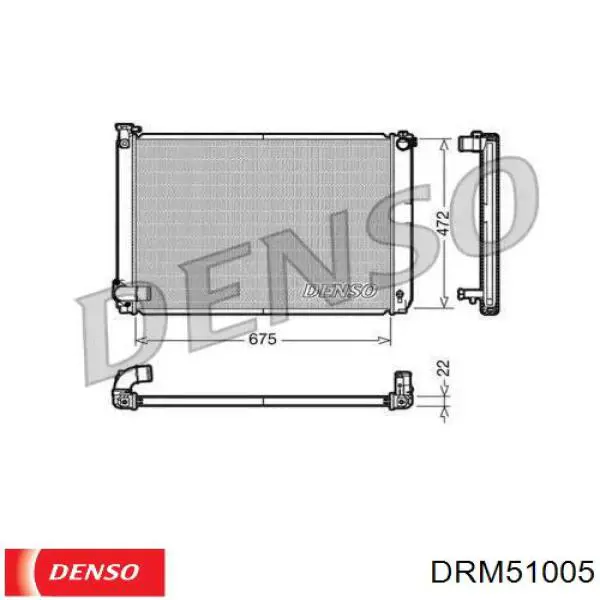 Радиатор охлаждения двигателя Denso DRM51005
