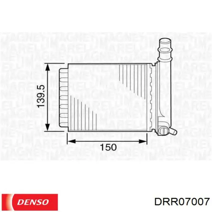Radiador de calefacción trasero DRR07007 Denso