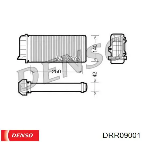 DRR09001 Denso радиатор печки