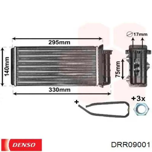 Radiador de calefacción DRR09001 Denso