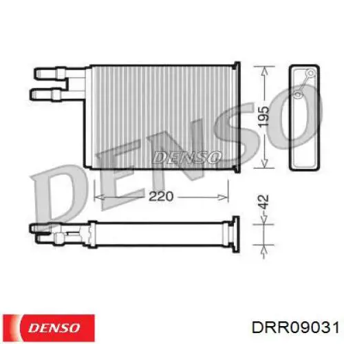 DRR09031 Denso радиатор печки