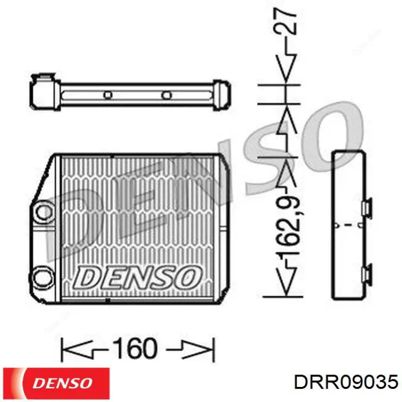 DRR09035 Denso радиатор печки (отопителя задний)