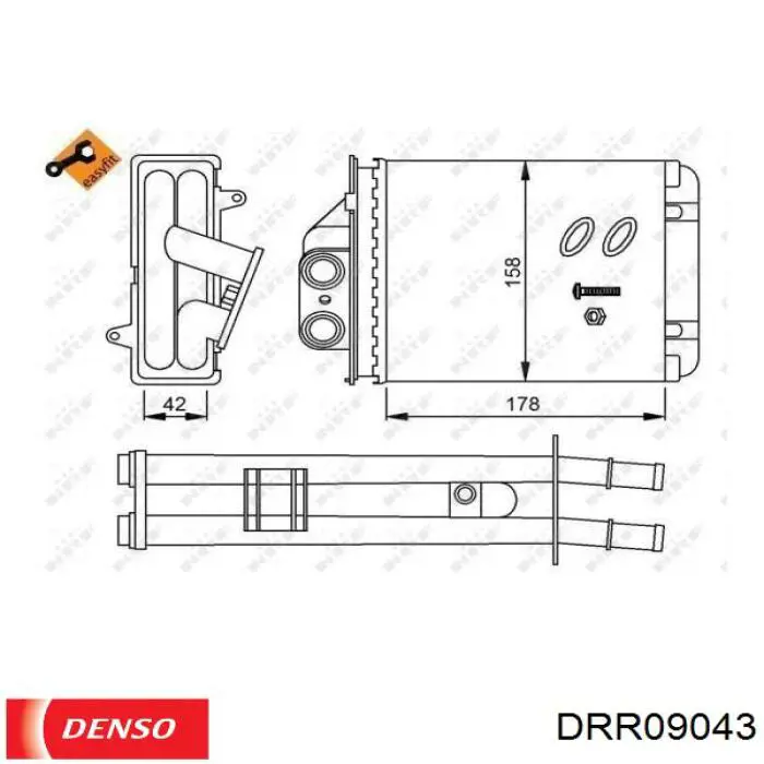 Радиатор отопителя Denso DRR09043