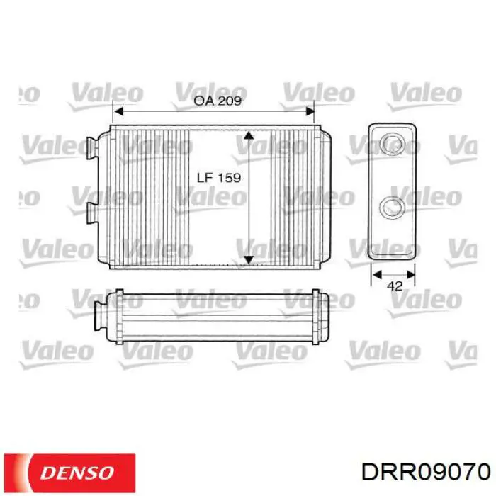 Купить DRR09070 Denso Радиатор печки