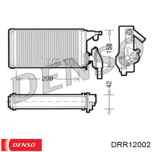 Радиатор печки DRR12002 Denso