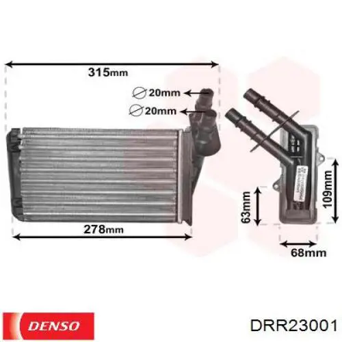 Radiador de calefacción DRR23001 Denso
